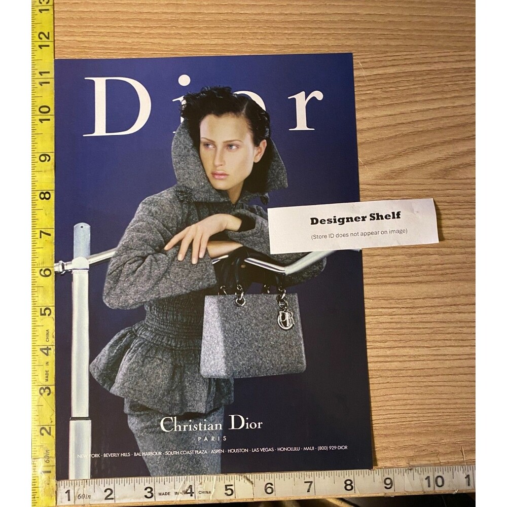 Dior Gray Wool Suits & Bag 1998 Campaign Magazine Print Advertisement